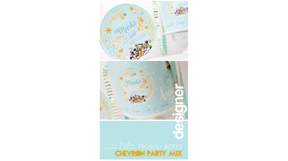 Trusou de botez brodat pentru baieti personaje din desene, Chevron Party Mix 8